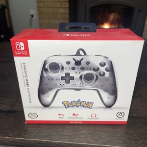 Pokémon Pikachu Black & Silver Enhanced Wired Controller Manette Switch - Picture 1 of 8