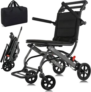 Ultra-Light 6.8kg Transport Wheelchair Folding Portable Mobility Aid Wheel Chair - Picture 1 of 16