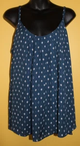 Camiseta sin mangas Torrid 0 azul blanco estampado geográfico transparente con tiras traseras XL XXL 0x - Imagen 1 de 5