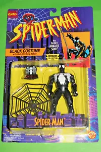 1995 MARVEL SPIDER-MAN ANIMATED SERIES BLACK COSTUME ACTION FIGURE TOY BIZ VENOM - Picture 1 of 9