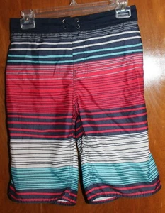 ARIZONA JEAN Boys' 14-16 SWIMMING SHORTS / TRUNKS (Multi-Color Stripe) EUC - Picture 1 of 2