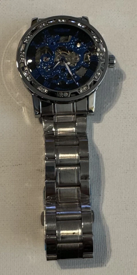 Reloj Hombre, Marca Ganadora, Acero Inoxidable, Plateado/Azul, Estado Casi Nuevo Foto 1 de 1
