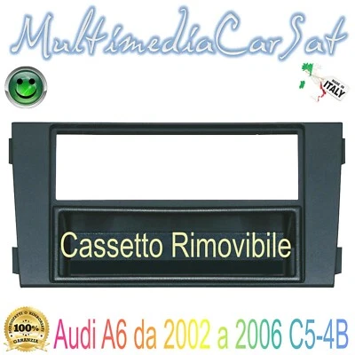 Mascherina Cambio Autoradio 1 e 2 Din Radio Audi A6 da 2002 a 2006 C5-4B 3301 - Immagine 1 di 2
