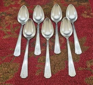 7 Oneida Community Plate 1929 Deauville 6-1/8" Teaspoons - Free Shipping! - Picture 1 of 11