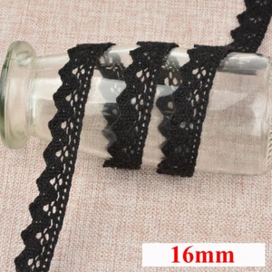Cotton Crochet Lace Trim Scalloped White or Cream Embellishing Sewing 8-55mm - Picture 1 of 54