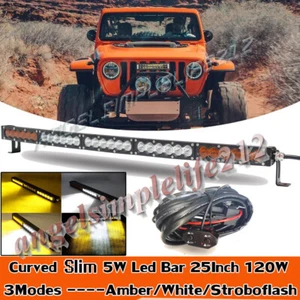 Dual Color 25In Curved LED Light Bar Offroad 4X4 ATV SUV Truck Boat Driving Lamp - Bild 1 von 15