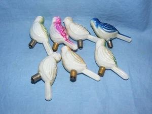 Christmas Figural Light Bulb Parrots Birds Vintage Glass Old Decoration Rare x 7 - Picture 1 of 3