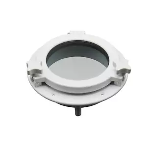 Round Marine Ship Porthole Window in White 265MM x 210MM (Boat Narrowboat Yacht) - Picture 1 of 7