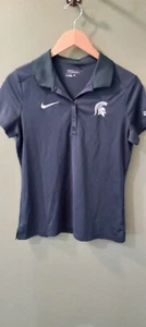Nike Dri-Fit Polo Shirt Womens Large Green Golf Tour Performance MSU Spartans - Picture 1 of 6