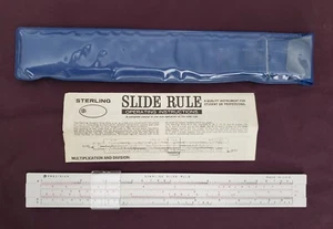 Vintage Precision Sterling Slide Rule Metric And Inch Sliding Ruler w/case - Picture 1 of 4