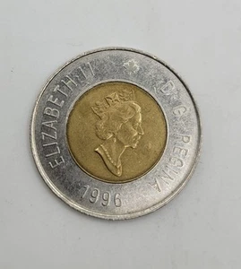 Moneda de 2 dólares canadiense Isabel II D.G Regina 1996 - Imagen 1 de 2