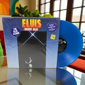 Elvis - Moody Blue (1977) RCA – AFL1-2428 LP, Blue Vinyl w/ Shrink Hype - Picture 1 of 8