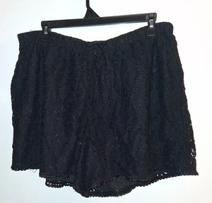 Just Be schwarze Spitzenshorts zum Überziehen Größe 2X - Bild 1 von 2