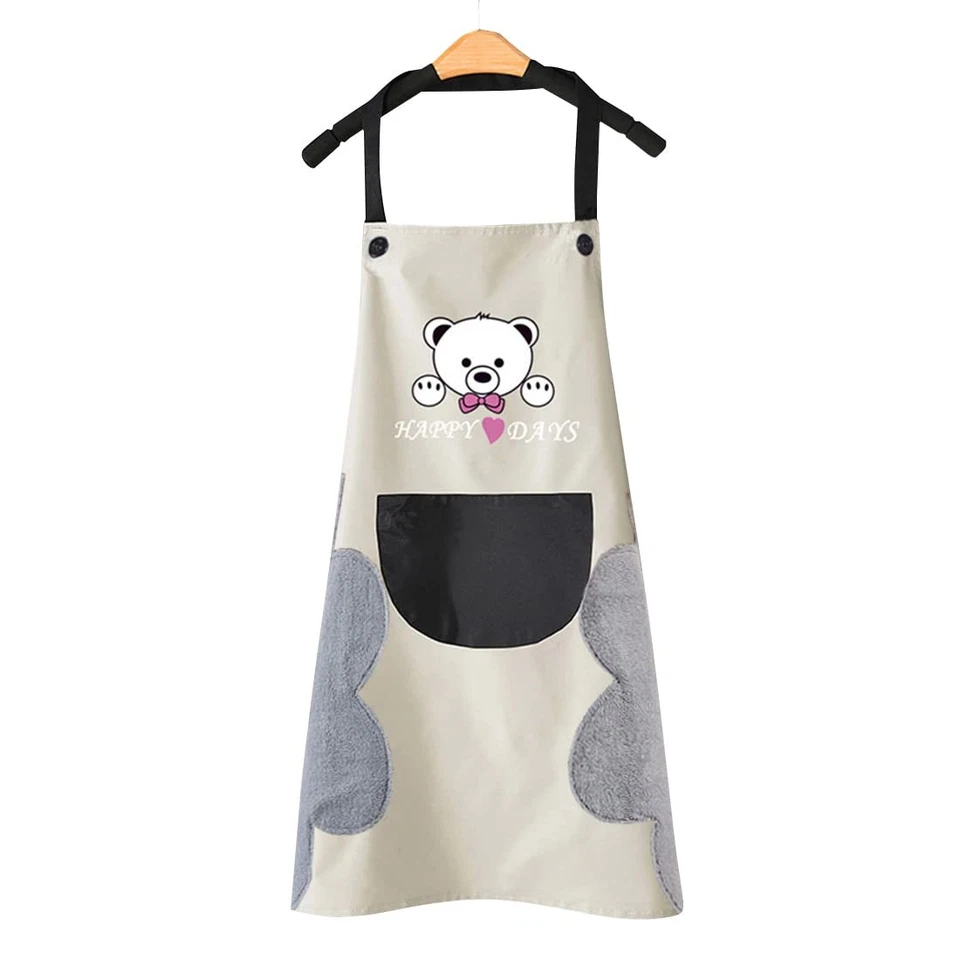 V-Shine Women Kitchen Apron with Hand Wipe Pockets Adjustable Neck for Cookin...