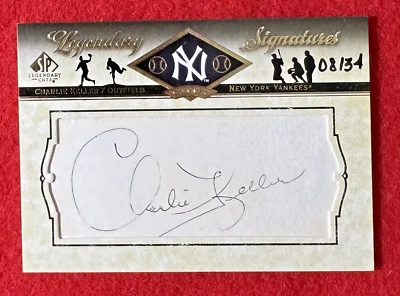 Charlie Keller 2008 SP Legendary Cuts Signatures Autograph #d 08/34 Yankees - Image 1 of 2