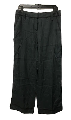 NWT Elie Tahari Pants Wide Leg Ramie Lightweight Breathable Size 8 Black - Image 1 of 4