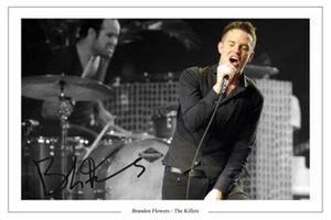 BRANDON FLOWERS SIGNED PHOTO PRINT AUTOGRAPH MUSIC THE KILLERS - Picture 1 of 1