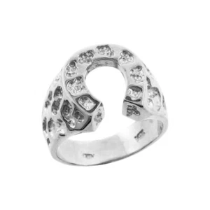 Anillo pepita zapato caballo plata esterlina 925 para hombre todo/cualquier tamaño hecho en EE. UU. - Imagen 1 de 2