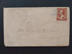 Louisiana: Dickson's Cross Roads 1885 Cover Fancy Shield Cancel, DPO Bossier Par - Picture 1 of 2