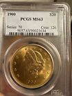 1900 $20 Gold Liberty Double Eagle Coin Pcgs Ms63 Pre-1933 Gold