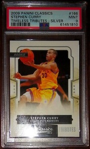 2009-10 CLASSICS TIMELESS TRIBUTES STEPHEN CURRY #166 SILVER /100 PSA MINT 9 