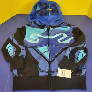 Blue Beetle Hoodie Sweatshirt Jacket Unisex Kids Zip Up Mask DC Comics Sz. 4/5 - Picture 1 of 5