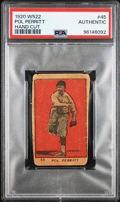 1920 W522 #45 Pol Perritt corte a mano PSA auténtico 96146092 Foto 1 de 2