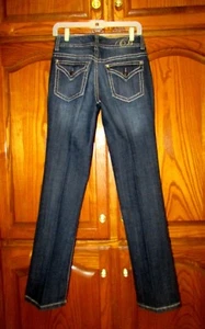 CODE BLEU ANNETTE MODERN RISE SZ 4X32" BOOT-CUT THICK STITCH JEANS/WAIST 28" EUC - Picture 1 of 9