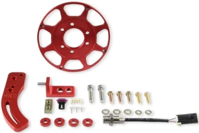NUEVO KIT RUEDA GATILLO MANIVELA MSD, ROJO, EFECTO HALL, 8" DIÁMETRO, BLOQUE GRANDE CHEVY Foto 1 de 2