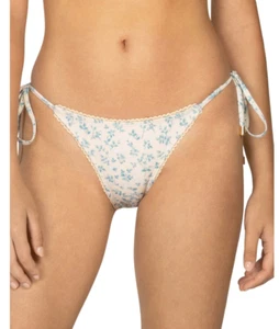 Peony Printed Side Tie Bikini Bottom, White, 8 - Picture 1 of 1