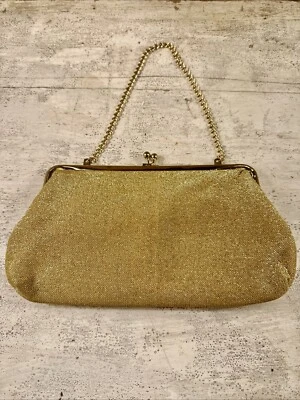 MCM Gold Lamé Metallic Purse Clutch Retro Evening Bag - Image 1 of 4