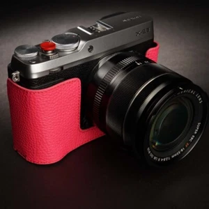 2024 Hecho a Mano Cuero Genuino Cámara Media Cubierta Estuche Bolso para Fujifilm X-E3 - Imagen 1 de 18