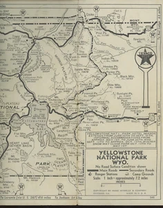 Texaco Rand McNally Yellowstone National Park Wyoming Map - Picture 1 of 4