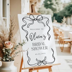 Bow Bridal Shower, Hen Do, Hen Party Welcome Sign Foamboard Poster, A1 A2 A3 - Picture 1 of 5
