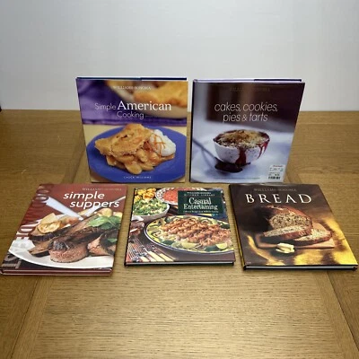 Williams Sonoma 5 Lot Cookbooks Causal Entertaining Suppers Cakes Bread Simple Foto 1 de 4