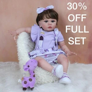 Large Baby Doll Hairless Care Girl Newborn 60 CM Cute 3D Big Eyes Queen Toy Set - Picture 1 of 5