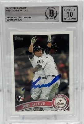 Jose Altuve Signed 2011 Topps Updated Series Rookie Card BAS Autograph Grade 10 - Image 1 of 2