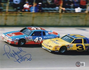 NASCAR Richard Petty EL REY Autografiado Firmado Dale Earnhardt 8x10 Foto BAS - Imagen 1 de 1