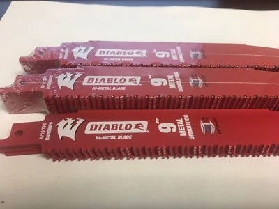 25 Pack Freud DS0908BFD25 Diablo Steel Demon 9" 8/10-TPI Reciprocating Saw Blade - Image 1 of 2