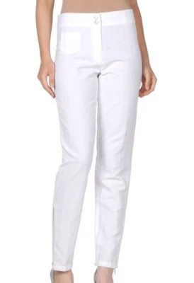 DRIES VAN Noten 白色亚麻棉质铅笔裤 38 6 — 第 1/2 张图片