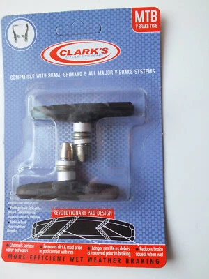 Clarks CP510 MTB Hybrid Mountain Bike Cycle V-Brake Blocks Pads 70mm - 1 Pair - Image 1 of 4