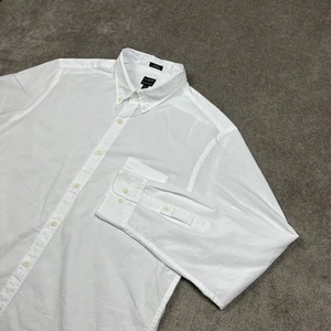 J Crew Shirt Mens XL Slim Untucked Button Down White Performance Business Casual - Picture 1 of 9