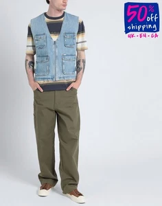 RRP €152 GUESS Denim Fishing Style Gilet Size S Blue Faded Zip Pockets - Picture 1 of 4