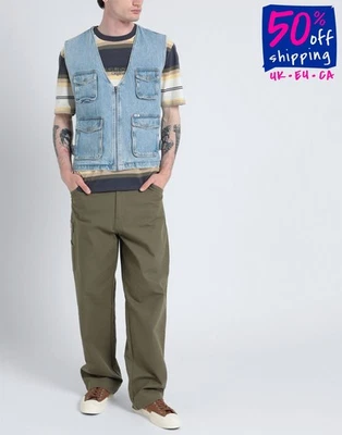 RRP €152 GUESS Denim Fishing Style Gilet Size S Blue Faded Zip Pockets - Image 1 of 4