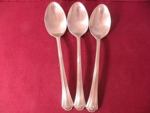 Set Of 3 Gorham Nouveau Place Oval Soup Spoon 18/8 Satin Stainless Steel 7" - Picture 1 of 5