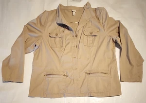 Venezia Womens Brown Sport Jacket Plus Size 22/24 Button Up Khaki Pockets - Picture 1 of 7