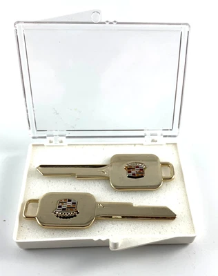 Cadillac Keys Blanks | Ignition & Trunk | Gold Tone  | Deville | NOS | Good - Image 1 of 3