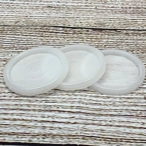 Tupperware Deckel Ersatz 3er Set rund weiß Vintage 296-31 296-43 296-47 - Bild 1 von 6