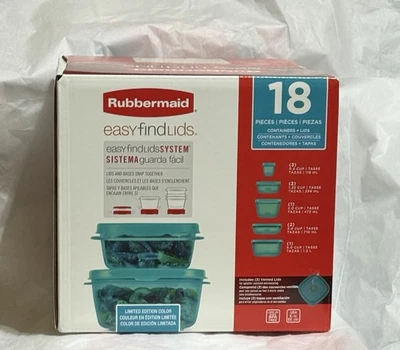 Rubbermaid Easy Find Lids Storage Containers Turquoise