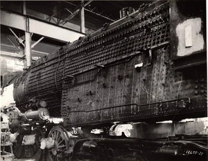 PRR S2 Steam Turbine Locomotive 6-8-6 under Construction VINTAGE PHOTO 10" X 8" - Picture 1 of 1